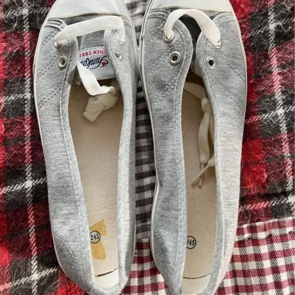 Super cute gray slide on sneakers